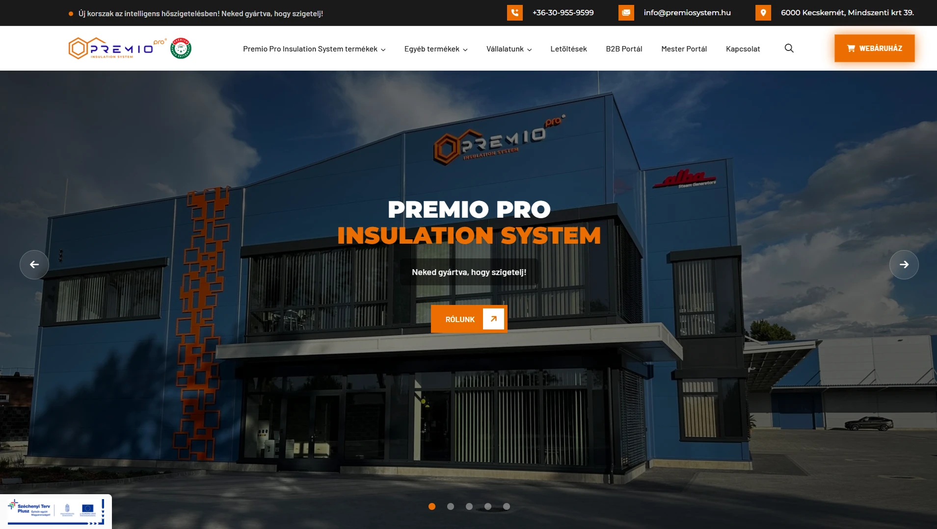 PremioSystem weboldala